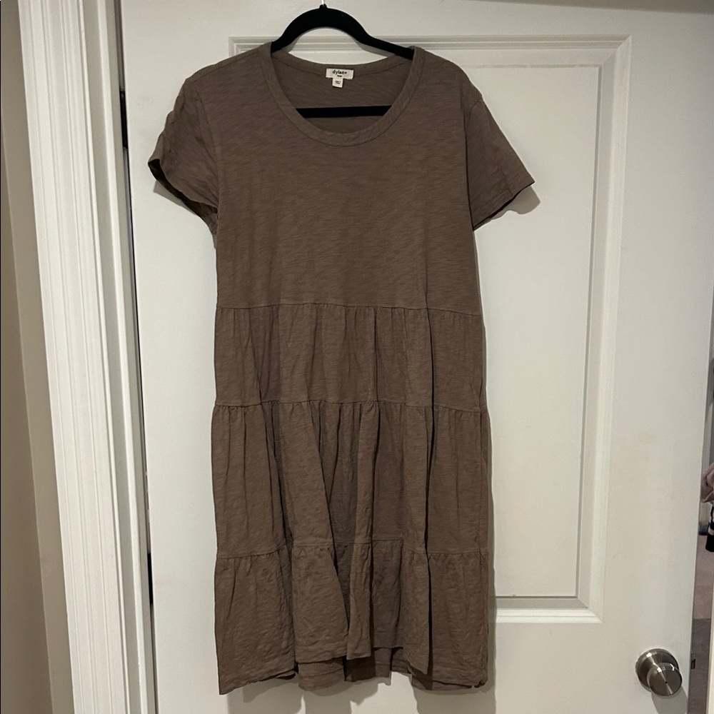 Dylan Taupe Tiered Midi Dress